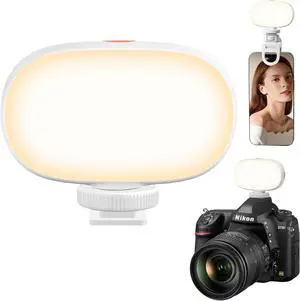 Mini Selfie Light Rechargeable LED Camera Light Video Light Adjusted 3 Light Modes and Brightness Portable Clip on Light for Makeup Video Conference TikTok Vlog