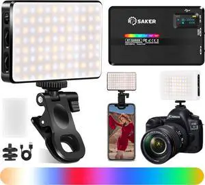 SAKER Selfie Light|120RGB|2500K-9000K|120Pcs High Brightness LED|RGB Lights for Photography|Video Recording|Influencer Camera Light for Phone|Perfect for Content Creator Essentials