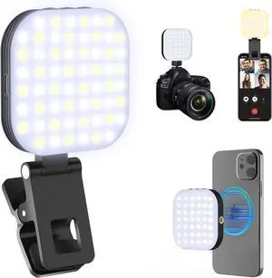 Mini Magnetic Phone Selfie Light Compatible with iPhone Magsafe Clip on Pocket Light for Tablet Laptop Computer Zoom Video Call TikTok YouTube Video Recording Phone Filming Makeup