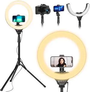14 Foldable Ring Light with 62 Tripod Stand and Phone Holder LED Selfie RingLight for iPhone with Remote Circle Light for Tiktok/YouTube/Photography/Makeup/Live Stream