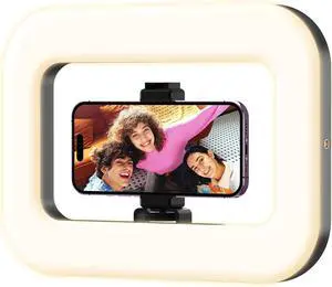 Rechargeable Ring Light Without Stand Cordless Square Ring Light for 360 Photo Booth Accessories Phone Video Stabilizer for iPhone with 4000mAh Built-in Battery for Video Recording Streaming