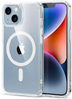 Case for iPhone 14/iPhone 13 Compatible with MagSafe Classic Hybrid Magnetic Mobile Phone Case iPhone 14/13 Case Military Standard Drop Protection Scratch-Resistant Back Clear