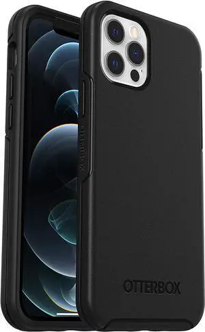 iPhone 12 & iPhone 12 Pro Symmetry Series Case - Black Ultra-Sleek Wireless Charging Compatible Raised Edges Protect Camera & Screen