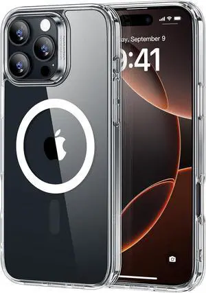 for iPhone 16 Pro Case Compatible with MagSafe Shockproof Military-Grade Protection Magnetic Phone Case for iPhone 16 Pro 6.3 inch Clear