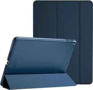 Smart Case for iPad 9.7 Inch iPad 6th/5th Generation Case 2018 2017(Model: A1893 A1954 A1822 A1823) Ultra Slim Lightweight Stand Case with Translucent Frosted Back Smart Cover -Navy