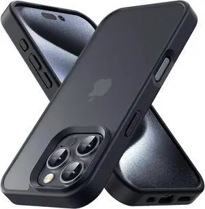 for iPhone 16 Pro Phone Case Shockproof for iPhone 16 Pro Case Military Grade Drop Protection Protective Hard Back Slim Translucent Cover Black