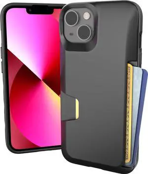 ? iPhone 13 Wallet Case - Wallet Slayer Vol. 1 [Slim + Protective] Credit Card Holder - Drop Tested Hidden Card Slot Cover Compatible with  iPhone 13 - Black Tie Affair