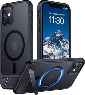 Magnetic Compatible with iPhone 11 Case [Built-in Invisible Kickstand][Compatible with MagSafe] [Military Grade Shockproof] Slim Translucent Matte Phone Case for iPhone 11 6.1