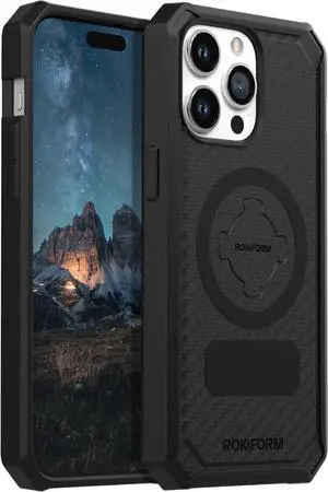 - iPhone 15 Pro Max Case Rugged Series Magnetic 15 Pro Max Cover with RokLock Twist Lock Drop Tested Armor (Black)