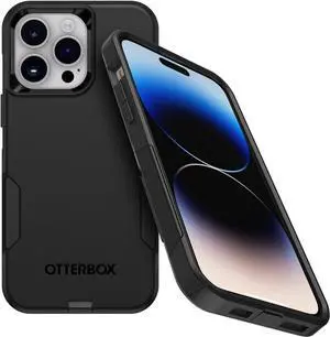 iPhone 14 Pro Max (ONLY) Commuter Series Case - Black Slim & Tough Pocket-Friendly with Port Protection