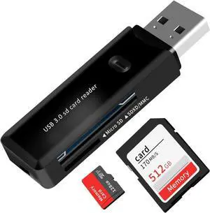 USB 3.0 SD/TF Card Reader - High-Speed Multi Memory Card Adapter for PC Laptop Phone