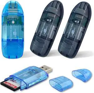 4 Pack USB SD Card Reader for PC SD Card to USB Adapter Card Reader for Camera Memory Card Reader Card Reader for Laptop
