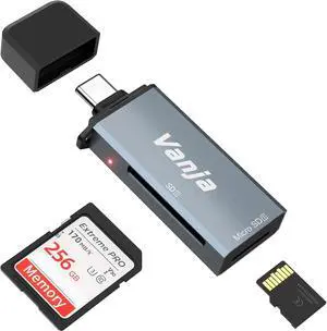 High-Speed USB C to Micro SD Card Reader Aluminum with Dual Slots | Compatible with iPhone 15 Series MacBook Pro/Air 2023 iPad Pro S23 and More