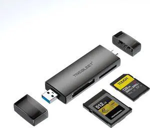 CFexpress Type B and SD UHS-II Dual-Slot Memory Card Reader USB 3.2 10Gbps 2 in 1 USB C & USB A Port OTG for iPhone 15 Pro/iPad Pro/PC/Laptop/Smart Phone/Tablet
