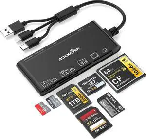 Card Reader for SD CF XD Micro SD MS Cards 7 in 3 Memory Card Reader Adapter Hub for iPhone 16/iPhone 15/iPad/MacBook/ for Windows Mac OS iOS Linux Android