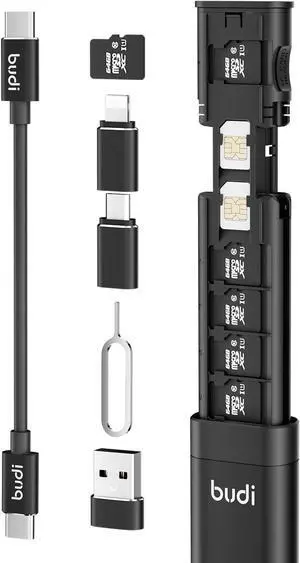 Multifunctional 9 in 1 Data Cable with USB Type-C Card Reader Micro SD Memory Card high-Speed Card Reader Adapter Suitable for Mobile Phone Cameras and Computers