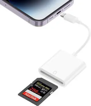 [MFi Certified] Lightning to SD Card Reader for iPhone Lightning Camera Adapter Trail Camera Viewer SD Card Camera Memory Card Adapter Compatible with iPhone 14/13/12/11/XS/XR/X/8/7/iPad Plug and Play