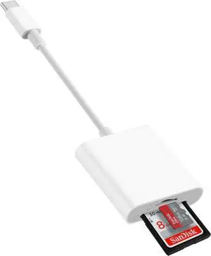 USB-C SD Card Reader for iPhone 15 16 Pro Max/iPad/Mac/MacBook 2-in-1 Digital Camera Memory Card Adapter for SD and Micro SD Cards