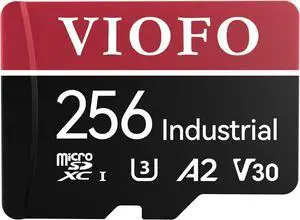 256GB Industrial Grade microSD Card U3 A2 V30 High Speed Memory Card with Adapter Support Ultra HD 4K Video Recording