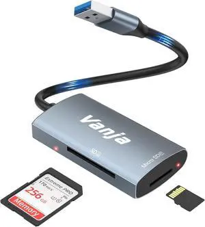 USB SD Card Reader 2 in 1 Memory Card Reader SD Card to USB Adapter for Camera SD SDXC SDHC MMC RS-MMC Micro SD Micro SDXC Micro SDHC UHS-II and UHS-I Cards