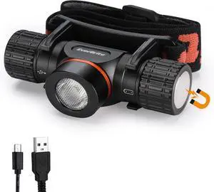 Rechargeable Headlamp 1000 Lumen LED Rechargeable Headlight with 5 Light Modes Magnetic Base and Adjustable Headstrap Perfect for Camping Hiking Caving Fishing