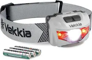 Ultra Bright LED Headlamp-5 Lighting Modes White & Red LEDs Head Lamp Camping Accessories Gear. IPX6 Waterproof Headlight for Running Cycling Fishing Hiking Repairing. Batteries Included