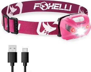 USB-C Rechargeable LED Headlamp  Super Bright Lightweight Head Lamp for Running Camping Hiking & Work  Comfortable Fit for Adults & Kids