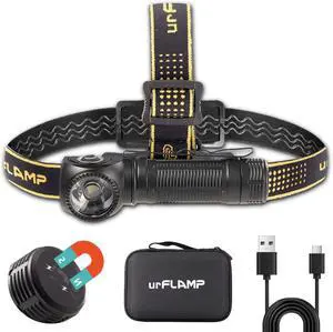 2000 Lumens Rechargeable Headlamp 3800mAh Proximity Sensor Headlamp & Right-Angle LED Flashlight Magnetic Base TIR Lens IP68 Waterproof Hands-Free Sensing Control
