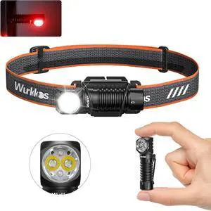 Headlamp HD12 850LM Rechargeable Headlamp Head Lamps Led Rechargeable Mini AA Head Lights Camping headlamps with Red Light Waterproof for Kids and Adults Hiking Emergency Outdoor Hard Hat