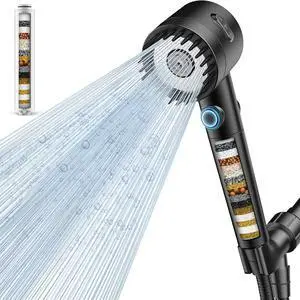 Filtered Shower Head with Handheld High Pressure 5-Spray Shower Head with Filters for Hard Water ON/OFF Switch Showerhead for Pets Bath Shower Heads Filter - Remove Chlorine Reduce Dry Itchy Skin