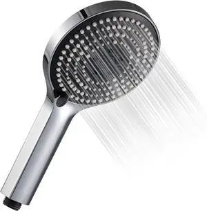 Handheld Shower Head 6-Mode High Pressure Handheld Sprayer High Flow Large Powerful Boosting Handheld Showerhead for Low Water Pressure Chrome Finish