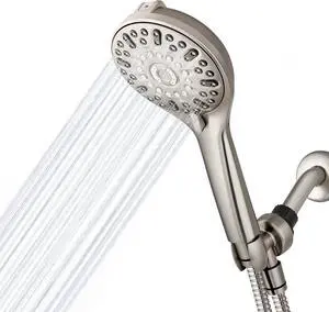 ShowerClean Pro Hand Held Shower Head High Pressure Rinser With Built-in Power Jet -Wash Shower -Cleaner In Brushed Nickel QCM-769ME
