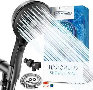High Pressure Handheld Shower Head 11 Spray Settings 4.85 inch Pause Switch Water Saving Shower Head Removable High Flow Bathroom Showerhead with Long Hose and Adjustable Bracket (Matte Black)