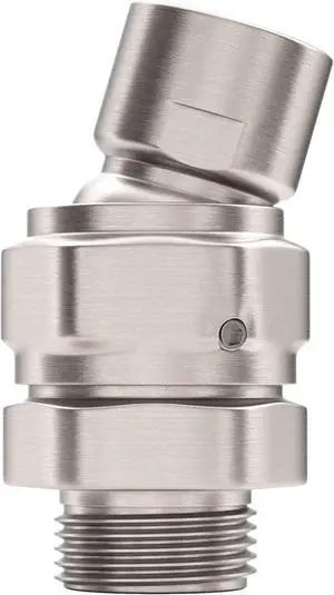 ? ALL METAL Shower Head Swivel Ball Adapter Brushed Nickel | Adjustable Pivot Ball To Adjust Showerhead Angle | Universal Connector Joint Fits Fixed Hand Held & Rain Shower Heads