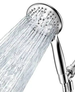 High Pressure Shower Head with Handheld 6 Spray Settings Handheld Showerhead 4.3 High Flow Rain Showerhead Set with 59 Stainless Steel Hose and Adjustable Bracket for Bathroom Gym Hotel