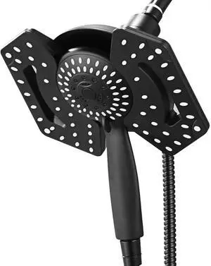 Black Shower Head with Handheld: 2-in-1 Shower Head High Pressure with Rainfall Showerhead Handheld Showerheads Detachable Shower Heads with Hose 2.5GPM Double Shower Head Dual Shower Heads Cambo