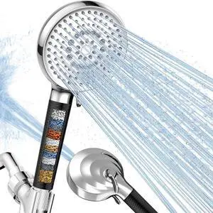 Filtered Shower Head with Handheld 9 Spray Setting Shower head with Filters - Shower Head for Hard Water Remove Chlorine Reduce Dry Itchy Skin Power Wash to Clean Tub Corner Pet