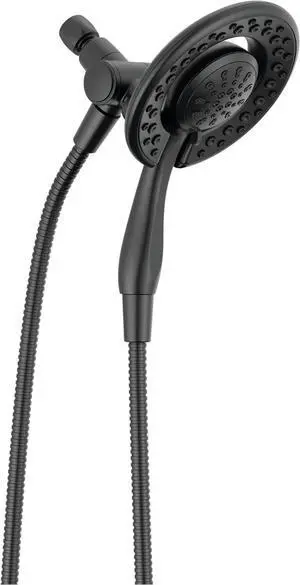 Faucet 4-Spray In2ition 2-in-1 Black Shower Head with Handheld Touch-Clean Matte Black Shower Head with Hose Detachable Shower Head Hand Held Shower Head Matte Black 75486CBL
