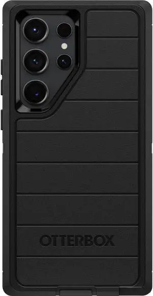Galaxy S23 Ultra (Only) - Defender Series Case - Black Rugged & Durable - with Port Protection - Case Only - Microbial Defense Protection - Non-Retail Packaging
