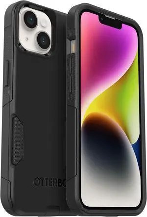iPhone 14 & iPhone 13 Commuter Series Case - Black Slim & Tough Pocket-Friendly with Port Protection