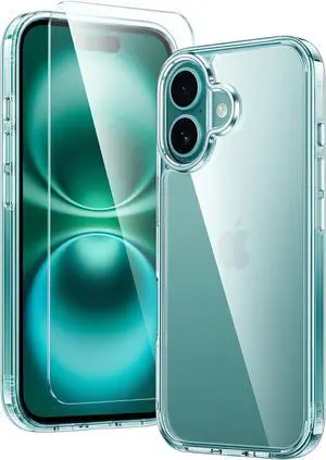 for iPhone 16 Case: Clear Military Grade Drop Protection Anti Yellowing Slim Case - Rugged Shockproof Protective Transparent Cell Phone Cover(Clear)
