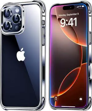 for iPhone 16 Pro Max Case Clear [Not-Yellowing] [Military-Grade Drop Protection] Shockproof Protective Clear iPhone 16 Pro Max Case Phone Bumper case for  6.9 inch 2024