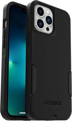 iPhone 13 Pro Max & iPhone 12 Pro Max Commuter Series Case - Black Slim & Tough Pocket-Friendly with Port Protection