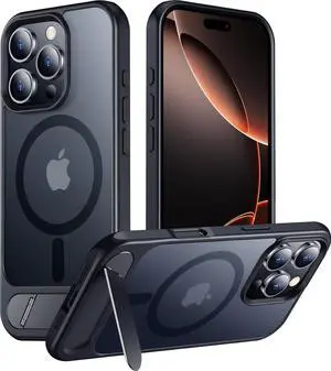 Magnetic Compatible with iPhone 16 Pro Max Case [Built-in Invisible Kickstand][Compatible with MagSafe] [Military Grade Shockproof] Slim Translucent Matte Phone Case for iPhone 16 Pro Max 6.9