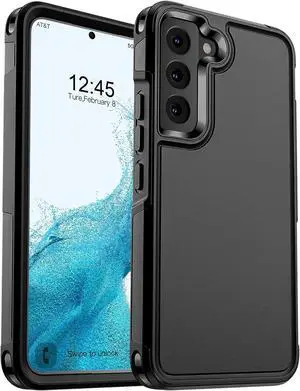 Designed for  Galaxy S22 Case 12 FT Military Grade Drop Protection Dual Layer Heavy Duty Protective Cover Shockproof with Non-Slip Phone Case for Galaxy S22 6.1 inch Black