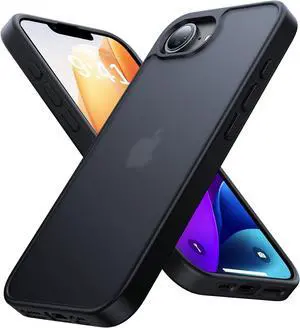 iPhone 16e Case [16FT Military Grade Drop Protection] Anti-Slip Anti-Scratch Slim Frosted Matte Translucent Cover 16e Phone Case for iPhone 16 e case 6.1 Frosted Black