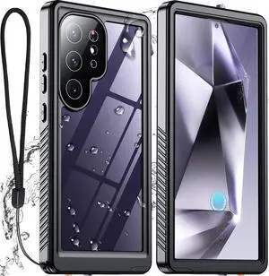 Upgraded for  Galaxy S24 Ultra Case Waterproof Built-in Screen & Camera Protection [12FT Military Shockproof] IP68 Underwater Full-Body Cell Phone Case for Galaxy S24 Ultra Black