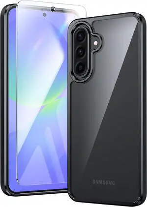 for  Galaxy A36-5G Case: Military Grade Drop Protection Anti Yellowing Cell Phone Cover - Rugged Shockproof Protective Bumper Transparent Cases(Black)