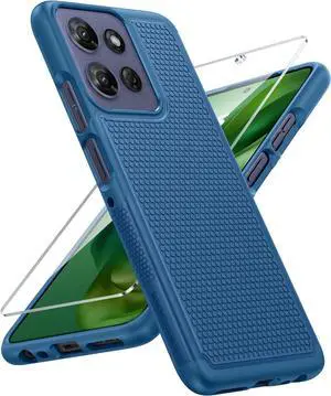 for Motorola Moto G-Power-5G-2025 Case: Dual Layer Protective Heavy Duty Cell Phone Cover Shockproof Rugged with Non Slip Textured Back - Military Protection Bumper Tough 6.8 Inch (Blue)