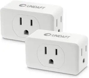 3 Outlet Multi Plug Wall Adapter Multiple Outlet Splitter Extender Grounded Wall Tap Power Plug Expander for Cruise Ship Home Office Dorm Essentials 2-Pack